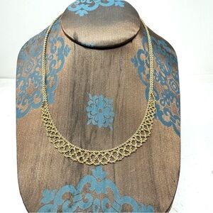 14K solid yellow gold twisted mesh rope necklace, 5.4g